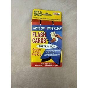 Vintage Math Cards Subtraction Practice Power Erasable Flash Cards
